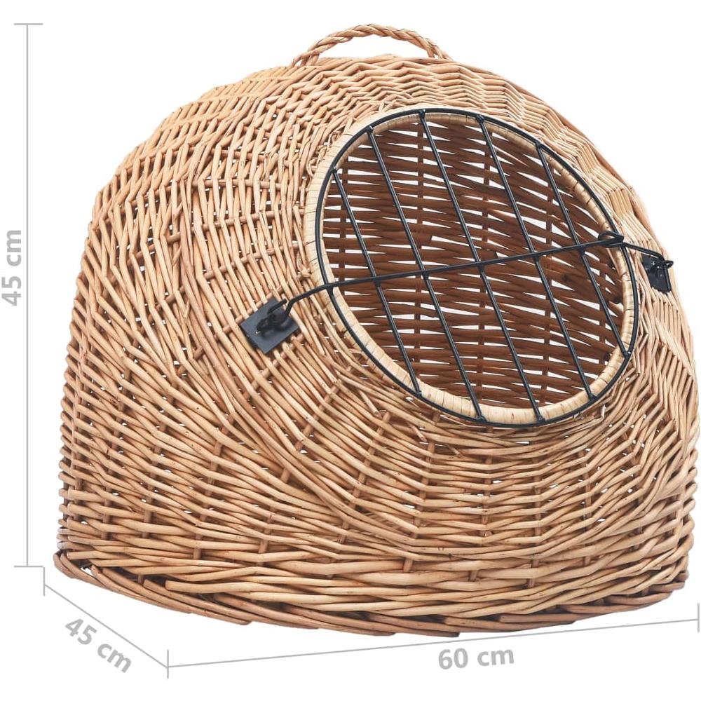 Trasportino Per Gatti 60x45x45 Cm In Salice Naturale - Foto 8