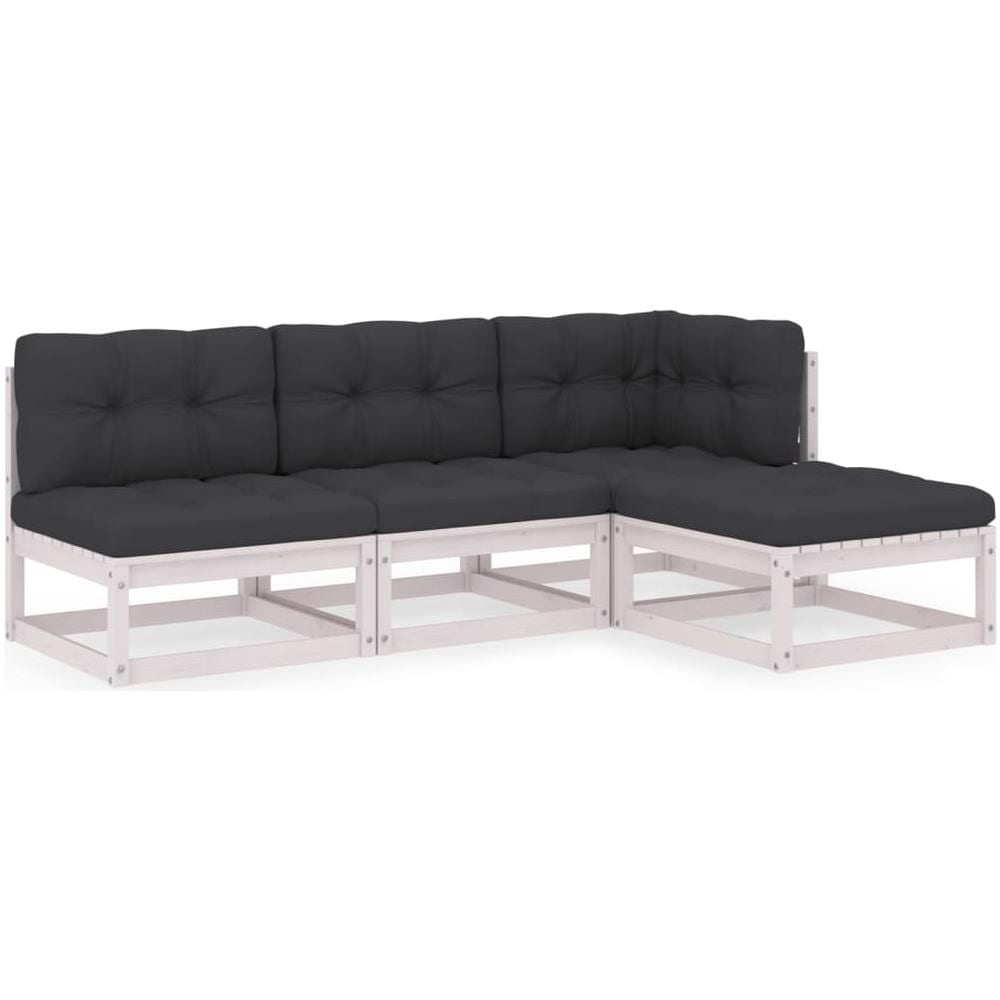 Set Divani da Giardino 4 pz con Cuscini Legno Massello Pino - Foto 1