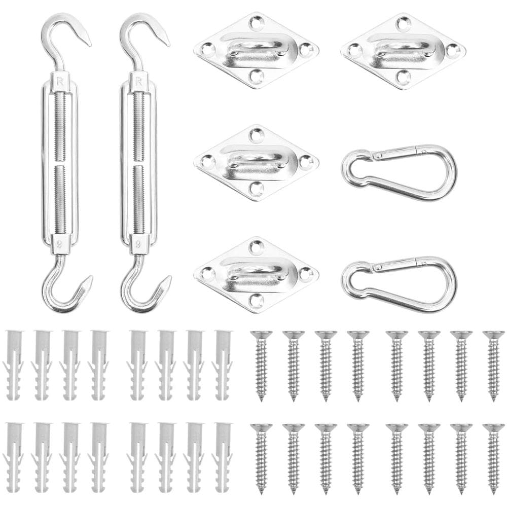 Set Accessori per Vela Parasole 8 pz in Acciaio Inossidabile - Foto 1