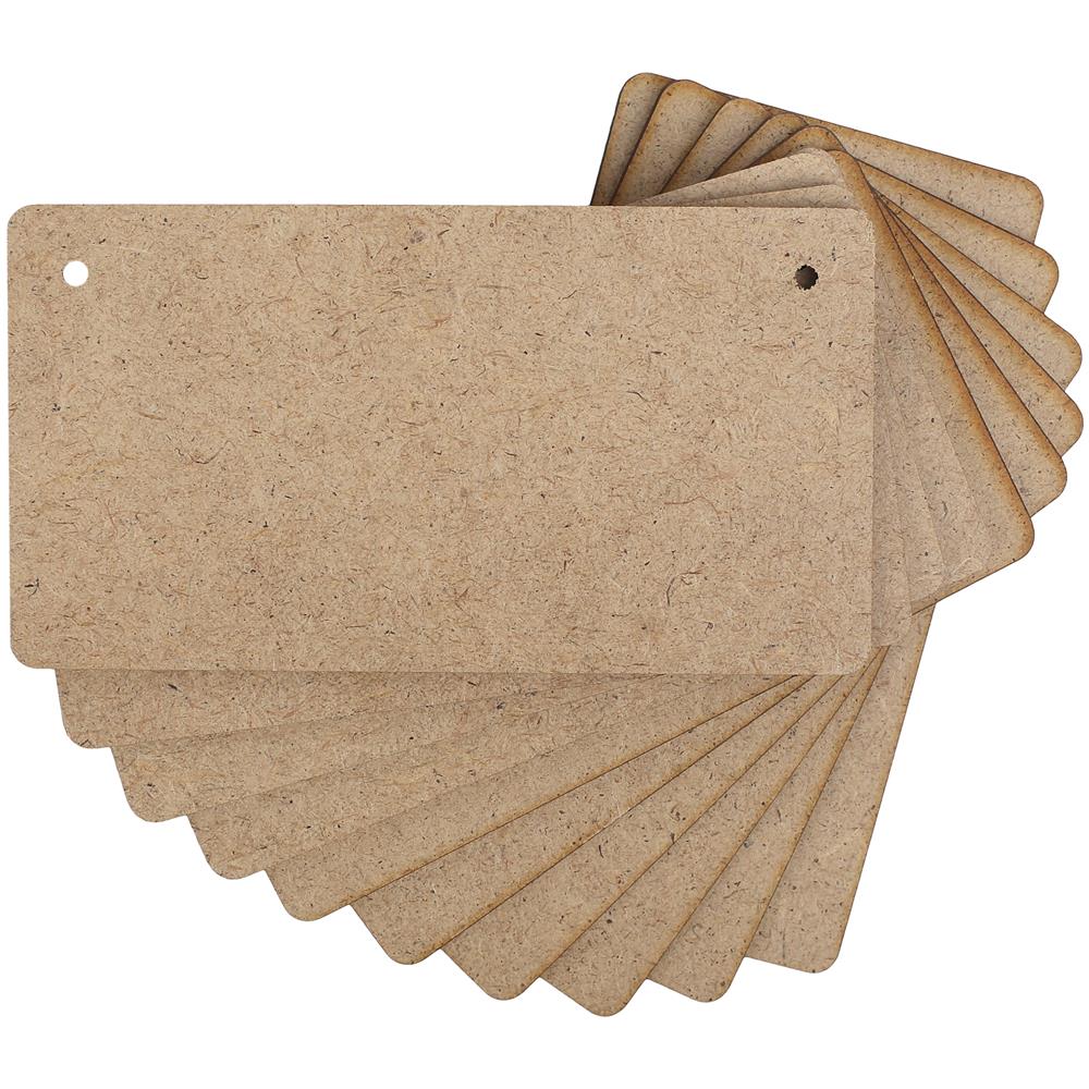 10 X Targhetta Legno Mdf | Angoli Arrotondati | 150 X 80 Mm | Decorativi Placche Segni Appendere | Perfetta Per Decoupage Decorare Vernice Macchia - Foto 1