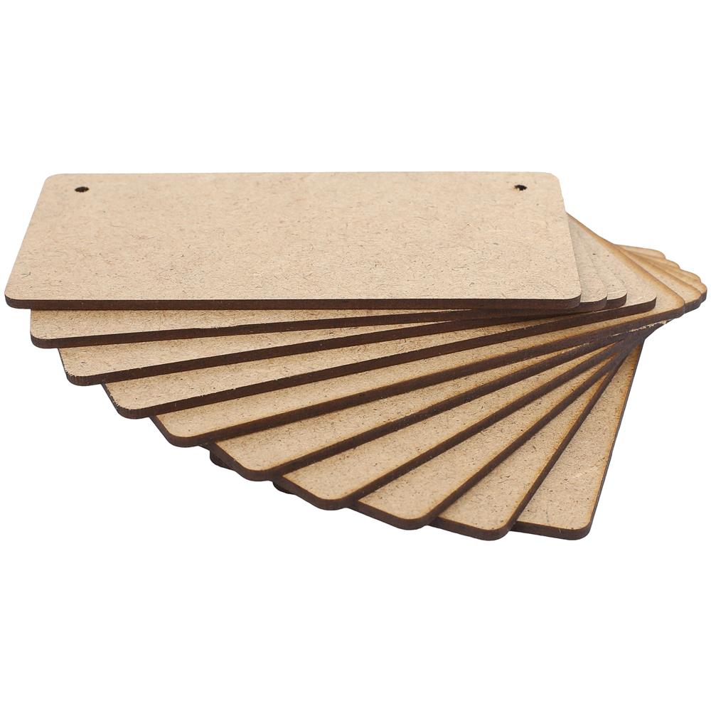 10 X Targhetta Legno Mdf | Angoli Arrotondati | 150 X 80 Mm | Decorativi Placche Segni Appendere | Perfetta Per Decoupage Decorare Vernice Macchia - Foto 2