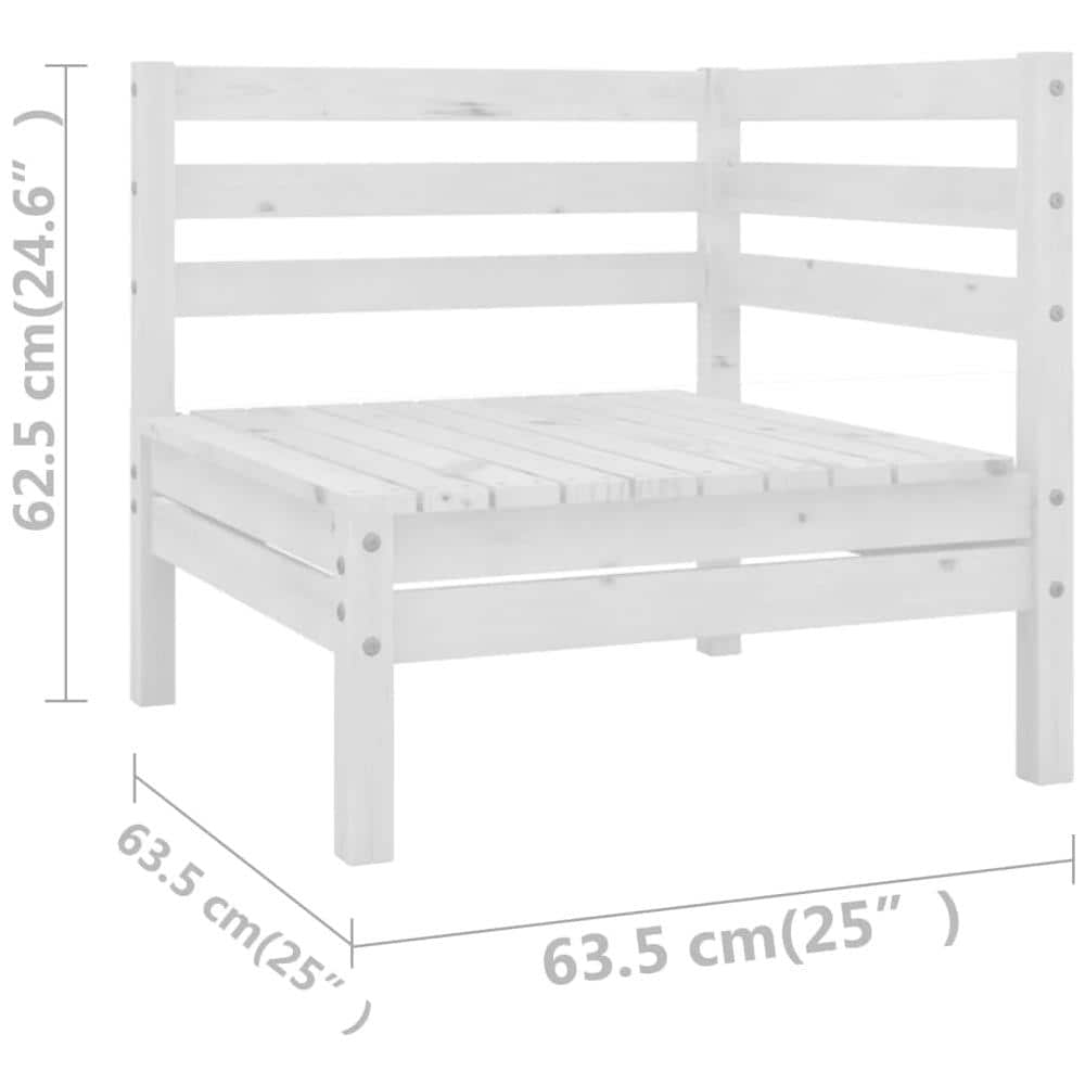 Set Divani Da Giardino 6 Pz Bianco In Legno Massello Di Pino - Foto 2