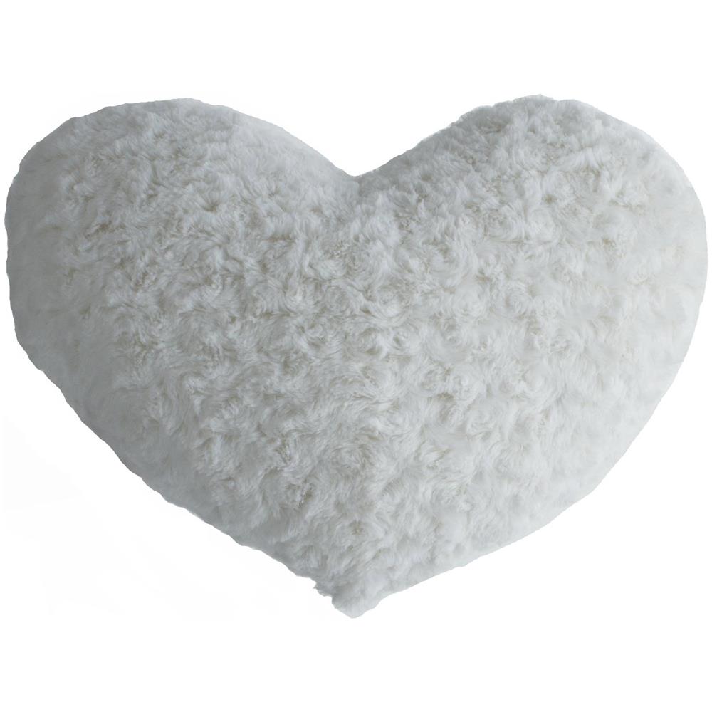 Cuscino Decorativo Con Cuore In Pelliccia Sintetica, Grigio - Foto 1