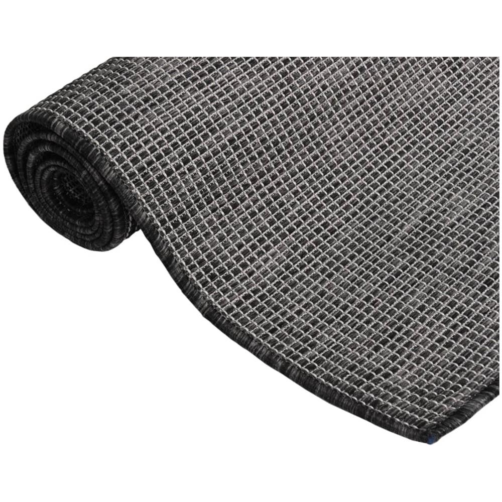 Tappeto Da Esterni A Tessitura Piatta 120x170 Cm Grigio - Foto 3