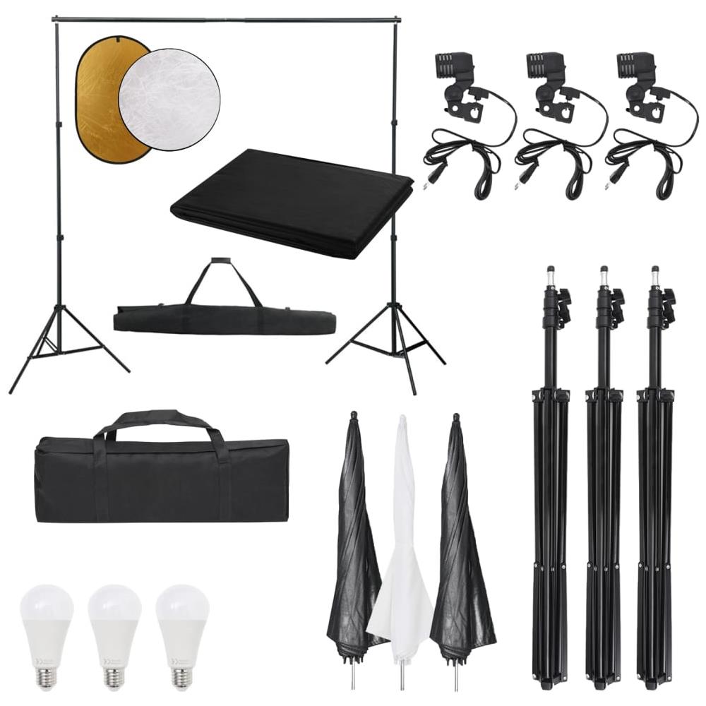Kit Per Studio Fotografico Con Set Luci, Fondale E Riflettore - Foto 1