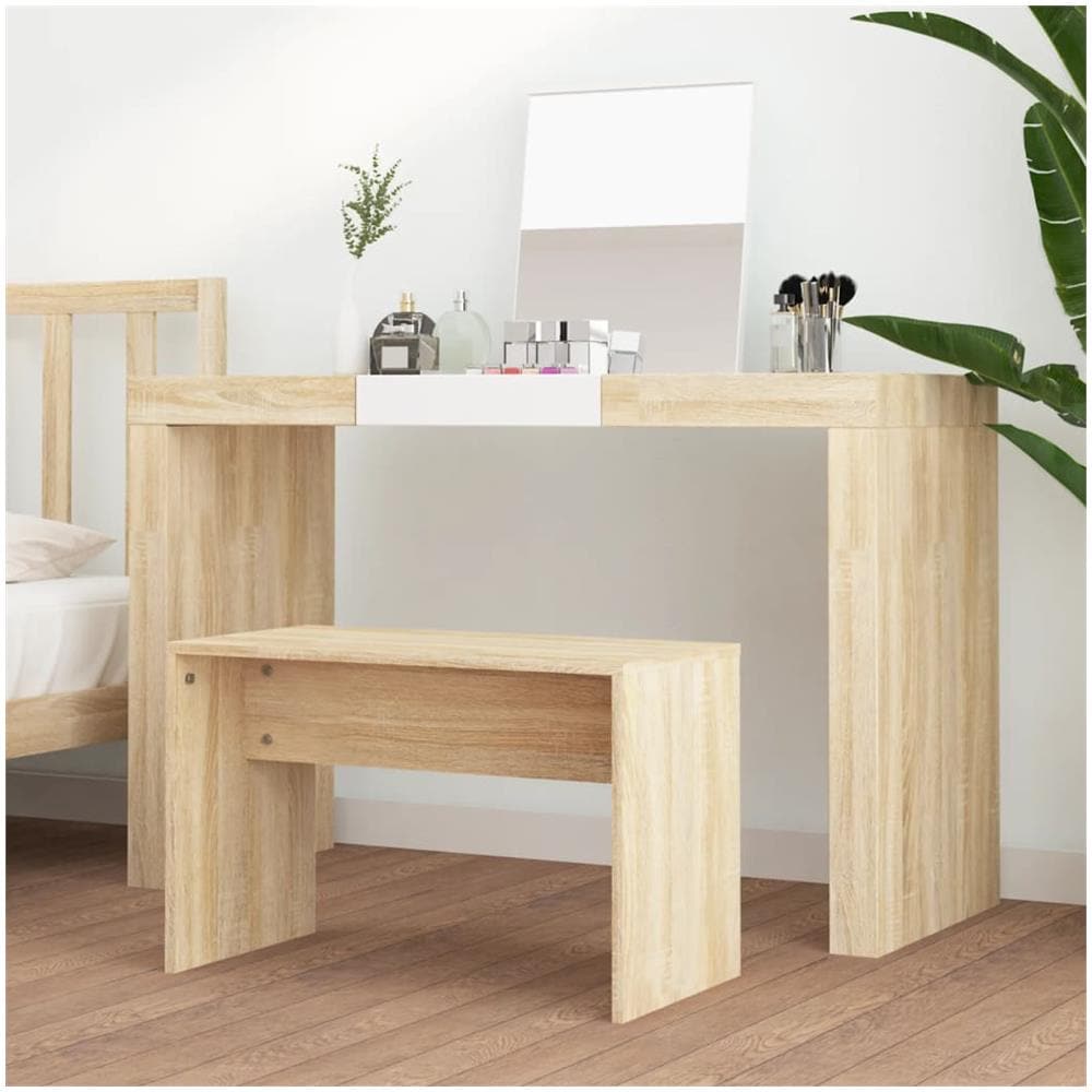 Sgabello Da Toeletta Rovere Sonoma 70x35x45cm Legno Multistrato - Foto 4