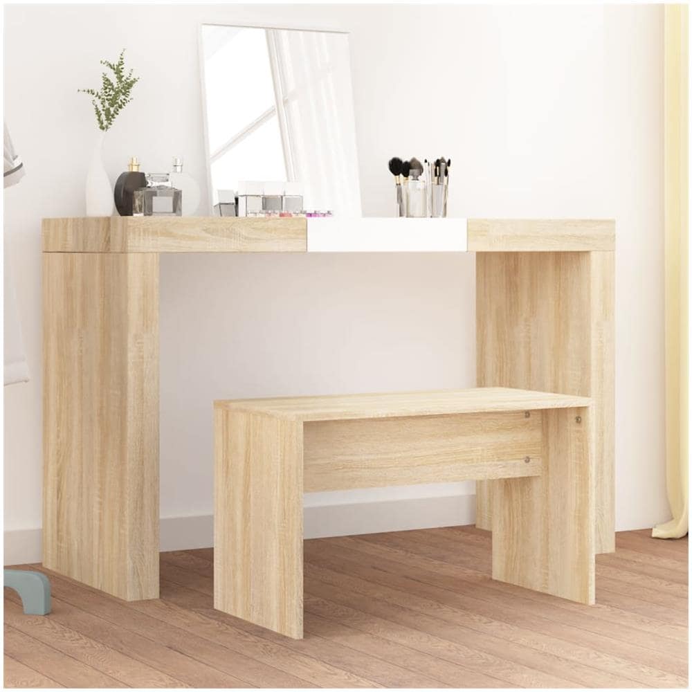 Sgabello Da Toeletta Rovere Sonoma 70x35x45cm Legno Multistrato - Foto 1
