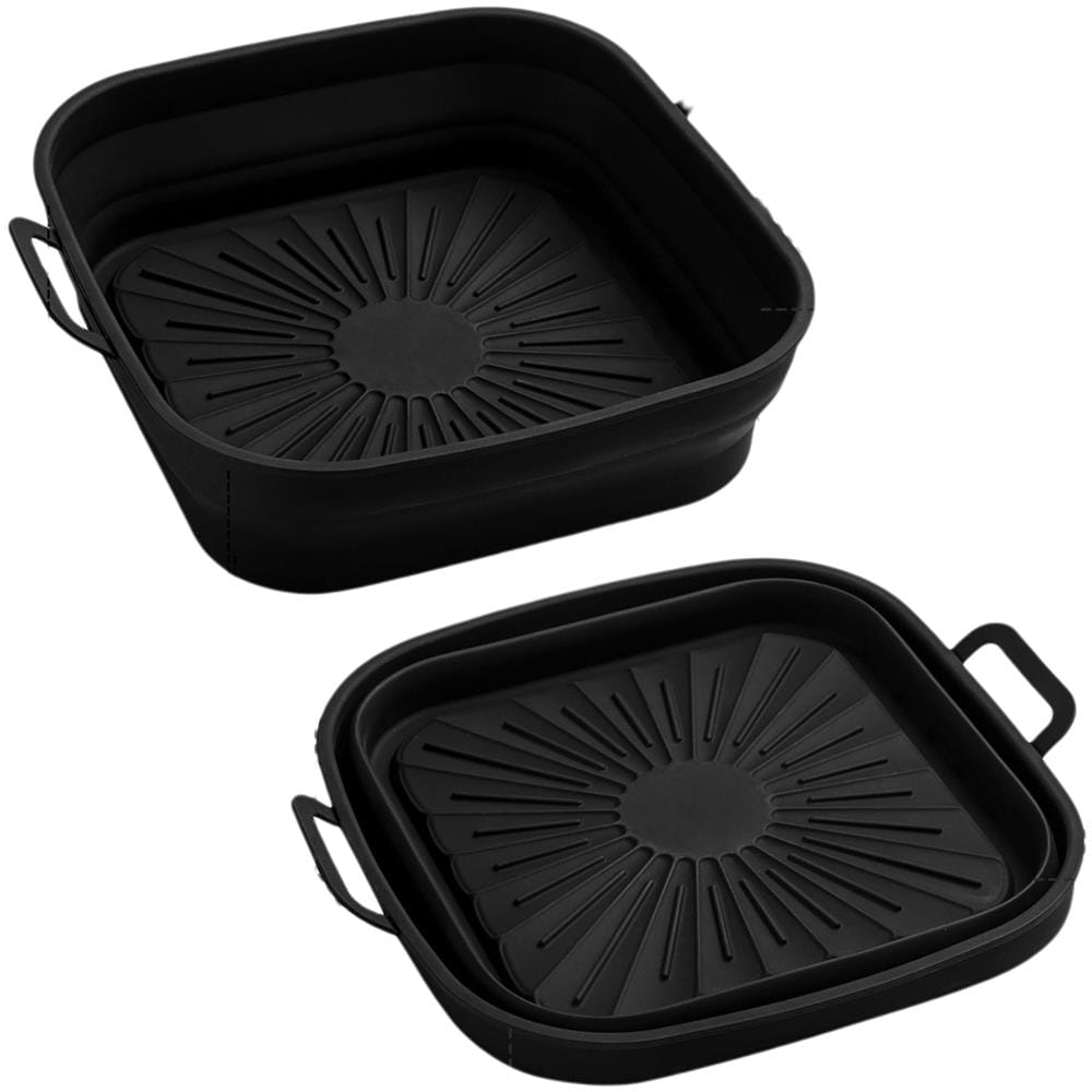 Stampo In Silicone Pieghevole Quadrato Per Friggitrice Ad Aria 17,5 Cm Black - Foto 1