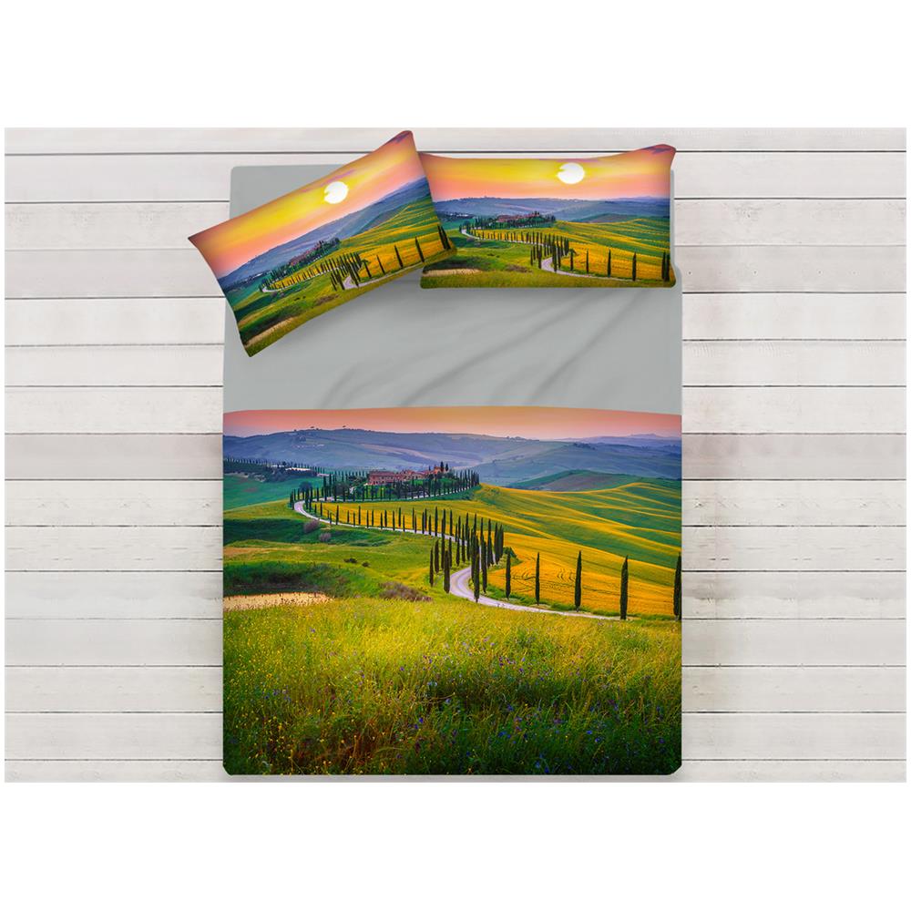 Lenzuola Copriletto Letto Sogni D''oro 100% Cotone Disegno Tuscany 65 Singolo Tuscany 65 - Foto 1