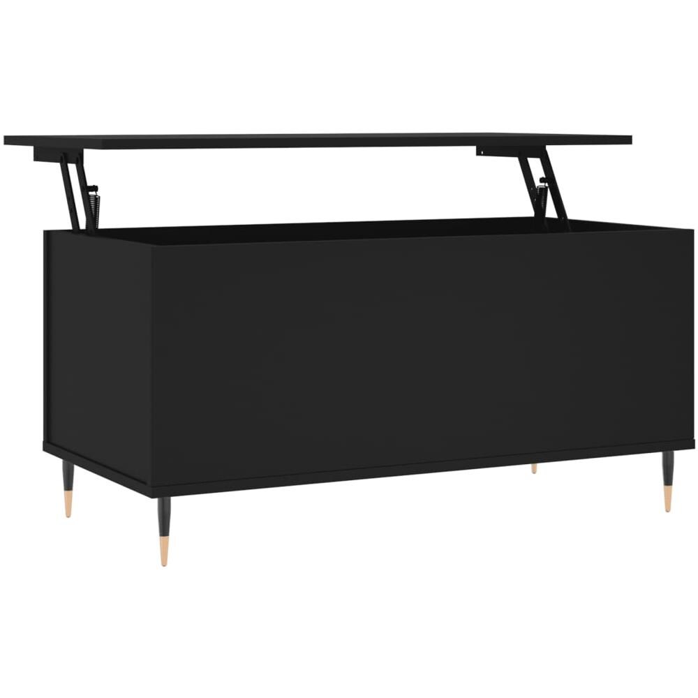 Tavolino Da Salotto Nero 90x44,5x45 Cm In Legno Multistrato - Foto 2