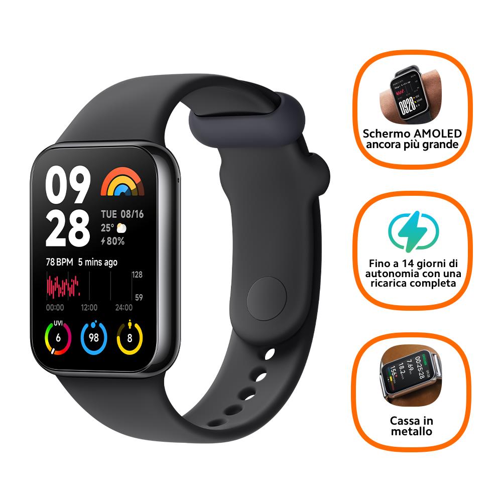 Smart Band 8 Pro AMOLED Braccialetto per rilevamento di attività 4,42 cm (1.74") Nero - Foto 2