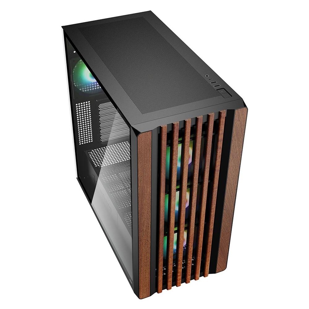 REBEL C70G RGB Full Tower Nero, Legno - Foto 12