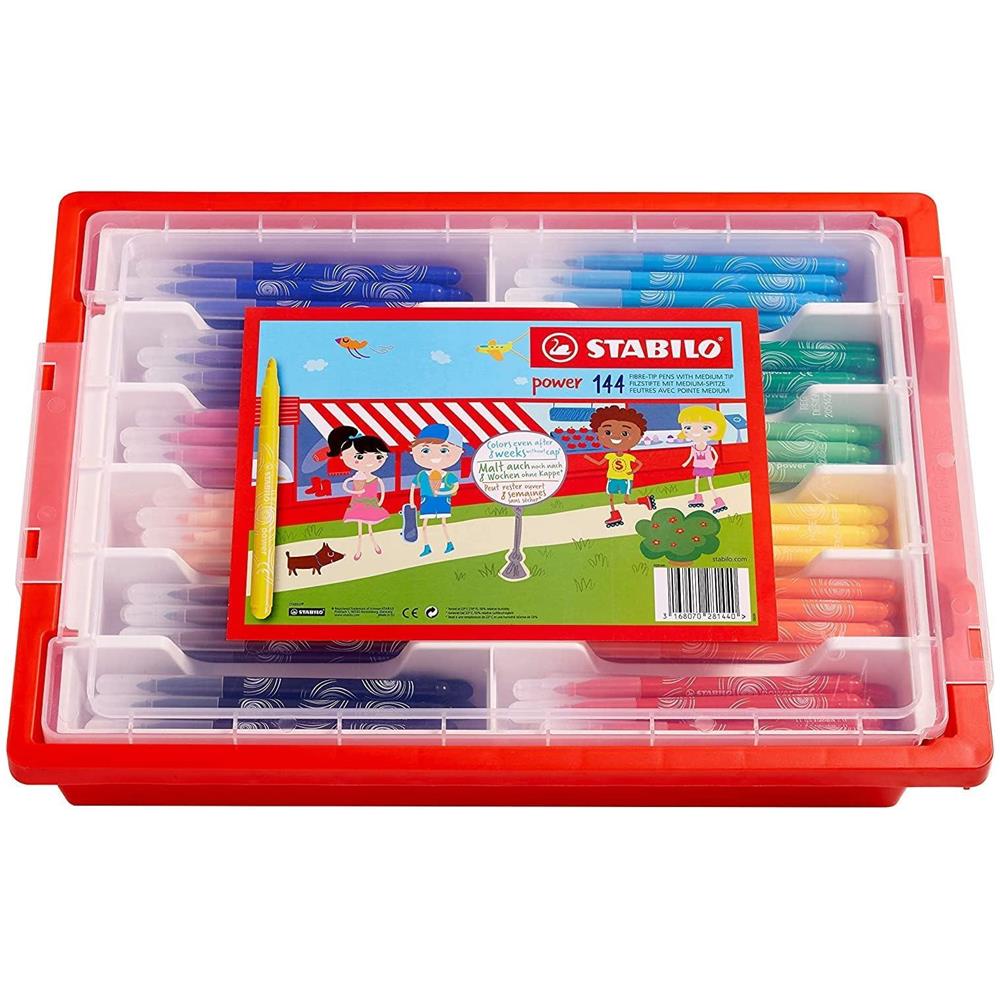 power - Pennarello - School Box da 144 - 12 Colori Assortiti - Foto 1