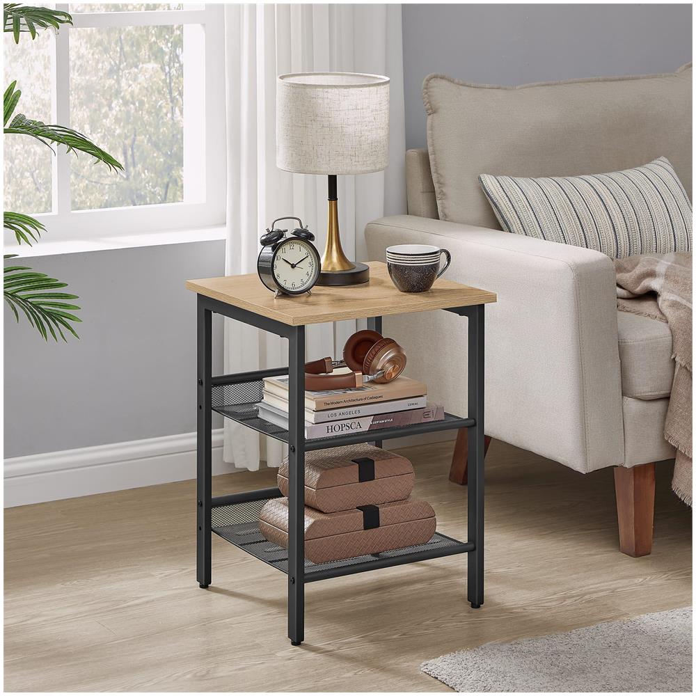 Tavolino da caffè /comodino con 2 ripiani - Stile loft in rovere Sonoma - Foto 2