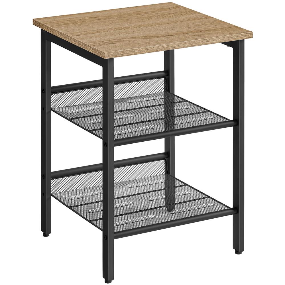 Tavolino da caffè /comodino con 2 ripiani - Stile loft in rovere Sonoma - Foto 1