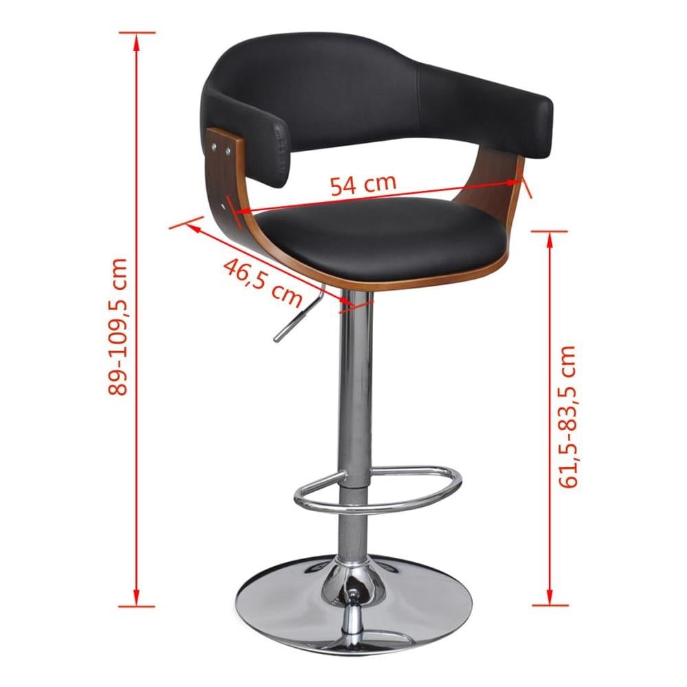 Sedia Bar In Pelle Artificiale, Altezza Regolabile Schienale 2 Pezzi - Foto 13