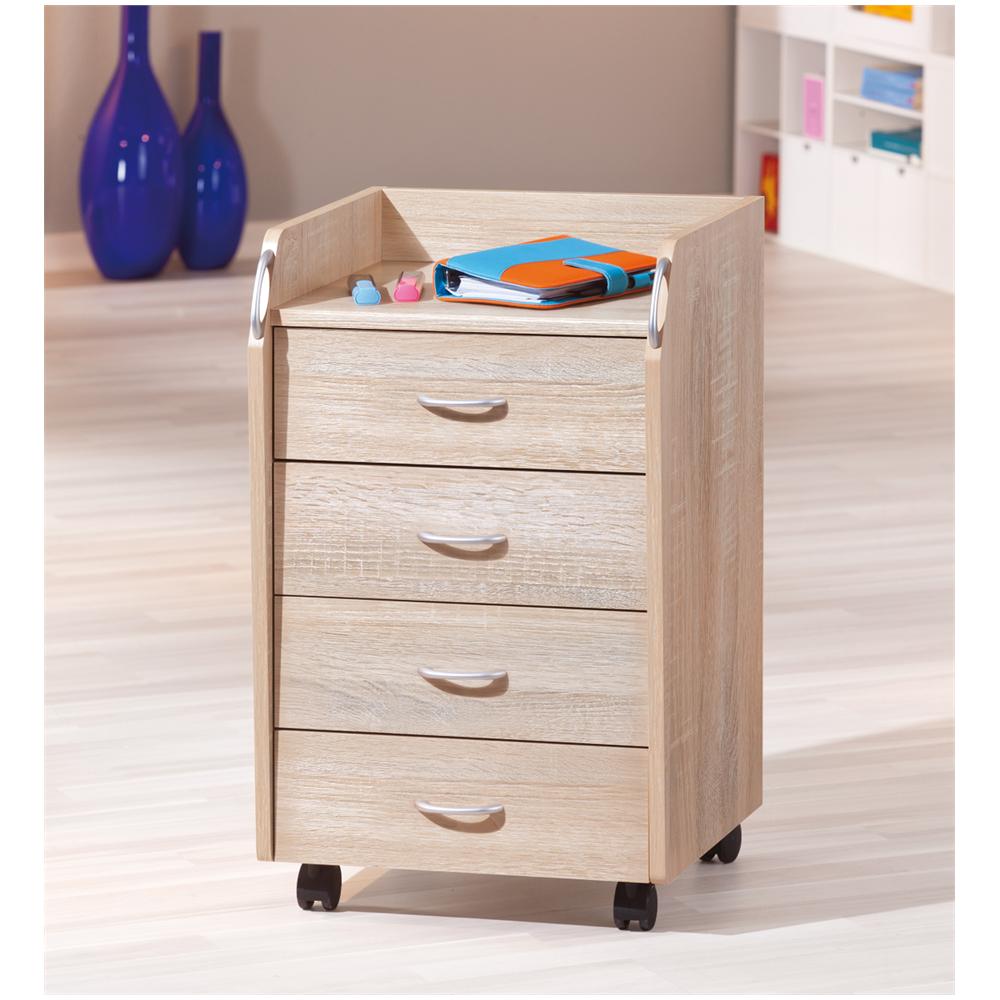 Cassettiera 4 Cassetti In Laminato Finitura Rovere. - Foto 1