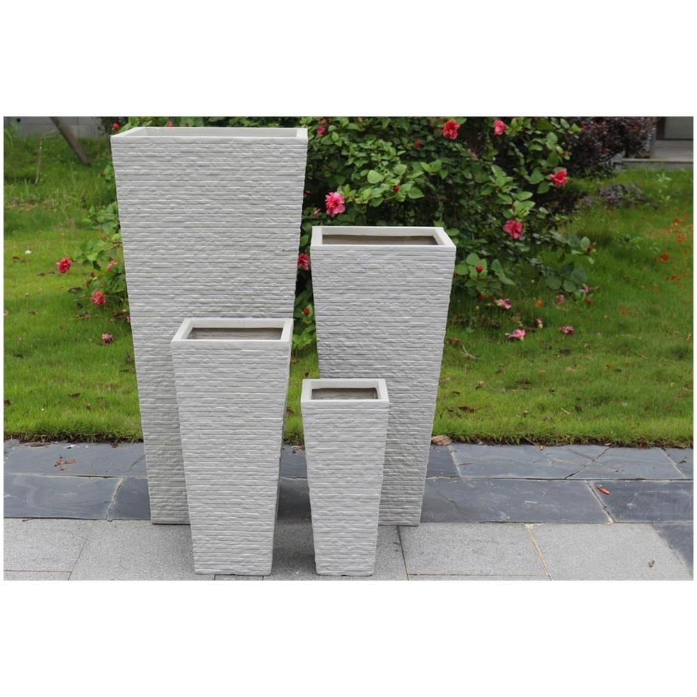 Set Di 4 Vasi Beige Per Esterno Giardino, Portico, Ristorante, Gelateria Bar Hotel Albergo Piscina - Foto 1