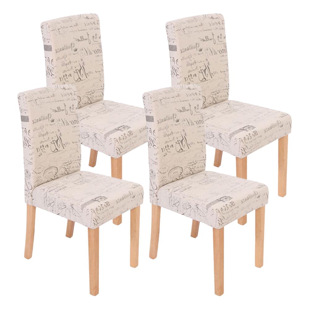 Set 4x sedie Littau tessuto per sala da pranzo 43x48x90cm ~ scritte piedi scuri 