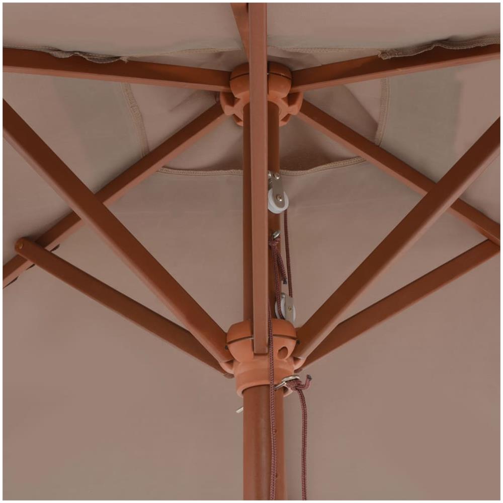 Ombrellone Da Esterni Con Palo In Legno 150x200 Cm Grigio Talpa - Foto 2