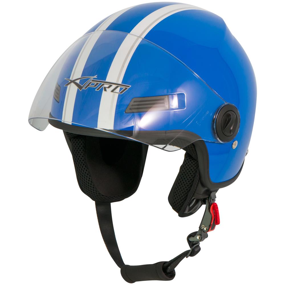 Casco Jet Scooter Moto Quad Omologato Ece 22 05 Visiera Blu Xl - Foto 5