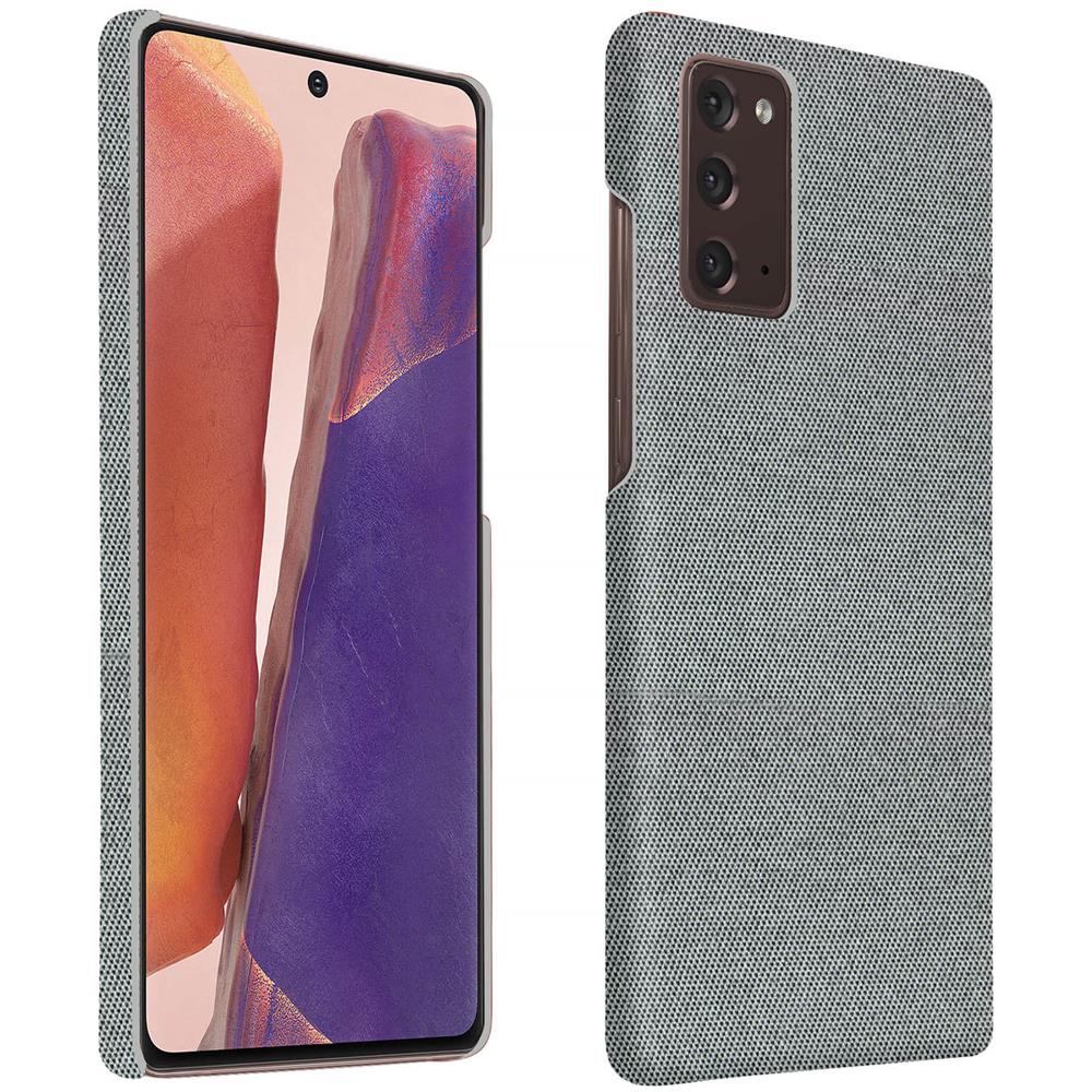 Cover Samsung Galaxy Note 20 Ibrida Finitura Tessuto Lavabile - Argento - Foto 1