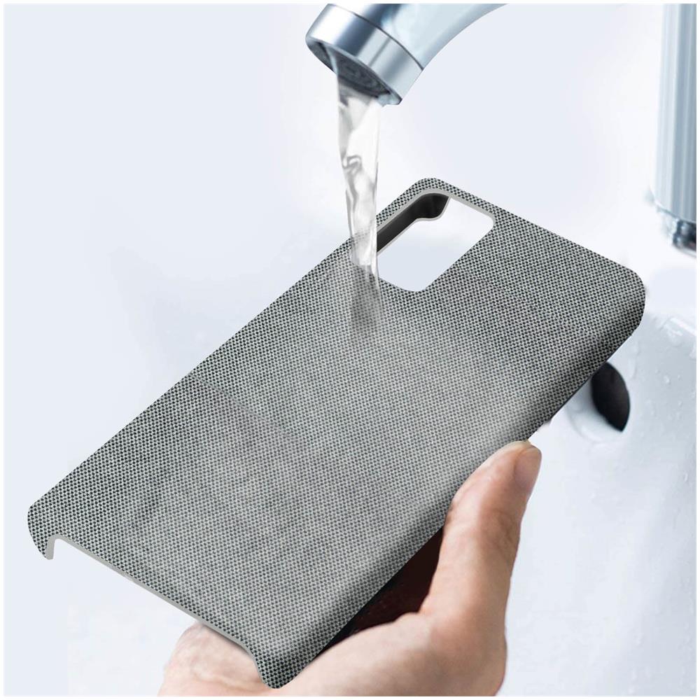 Cover Samsung Galaxy Note 20 Ibrida Finitura Tessuto Lavabile - Argento - Foto 2
