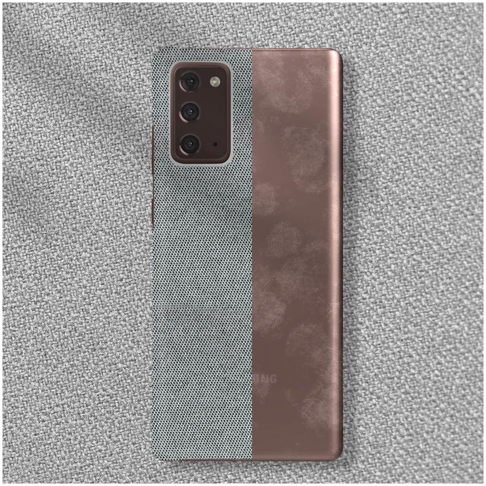 Cover Samsung Galaxy Note 20 Ibrida Finitura Tessuto Lavabile - Argento - Foto 5