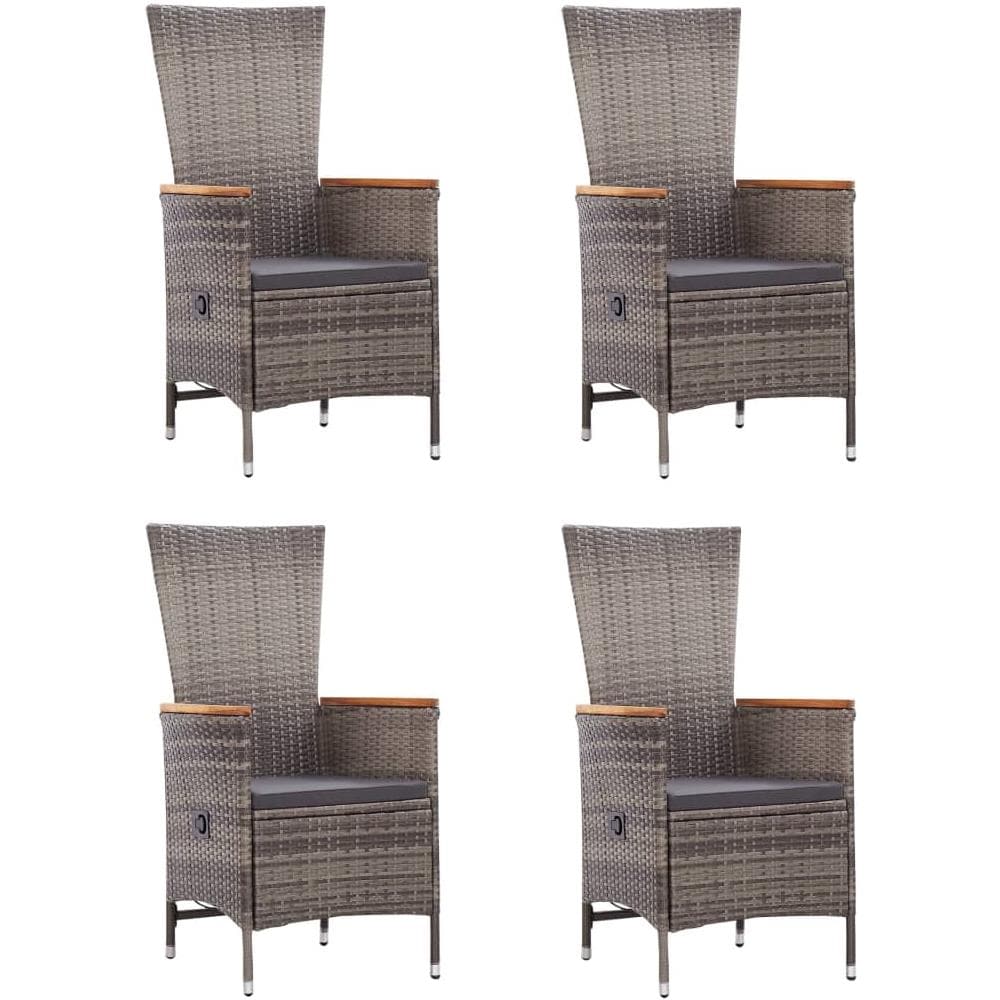 Set Mobili Da Pranzo Per Giardino 5 Pz Grigio - Foto 3