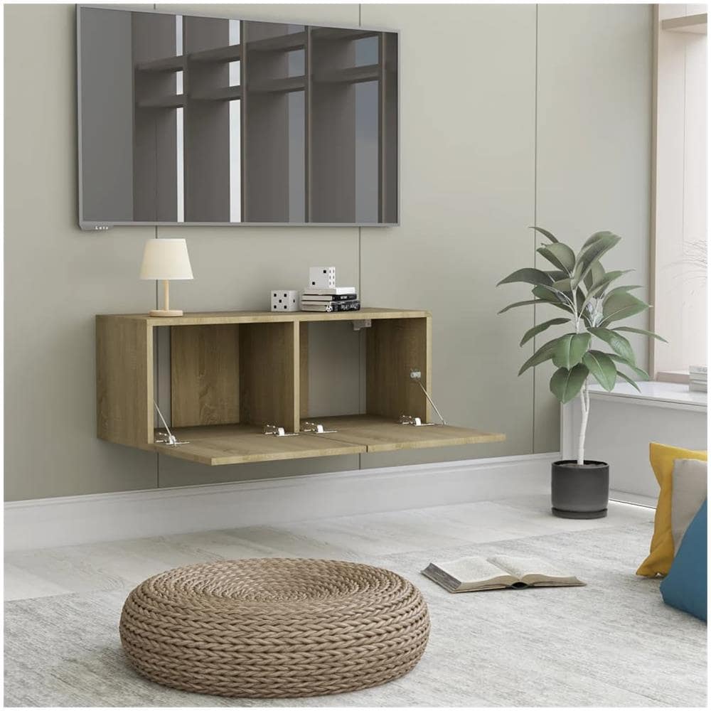 Mobile Porta TV Rovere Sonoma 80x30x30 cm in Legno Multistrato - Foto 2