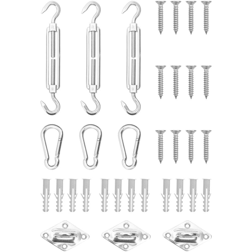Set Accessori per Vela Parasole 9 pz in Acciaio Inossidabile - Foto 1