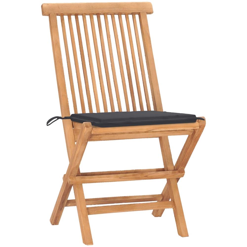 Set da Pranzo Giardino Pieghevole 3 pz Cuscino Massello di Teak - Foto 2