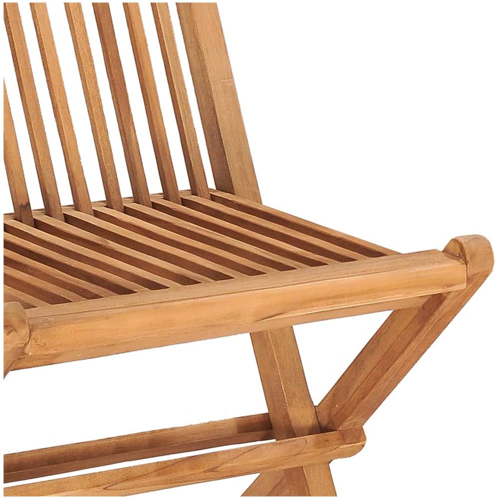 Set da Pranzo Giardino Pieghevole 3 pz Cuscino Massello di Teak - Foto 3