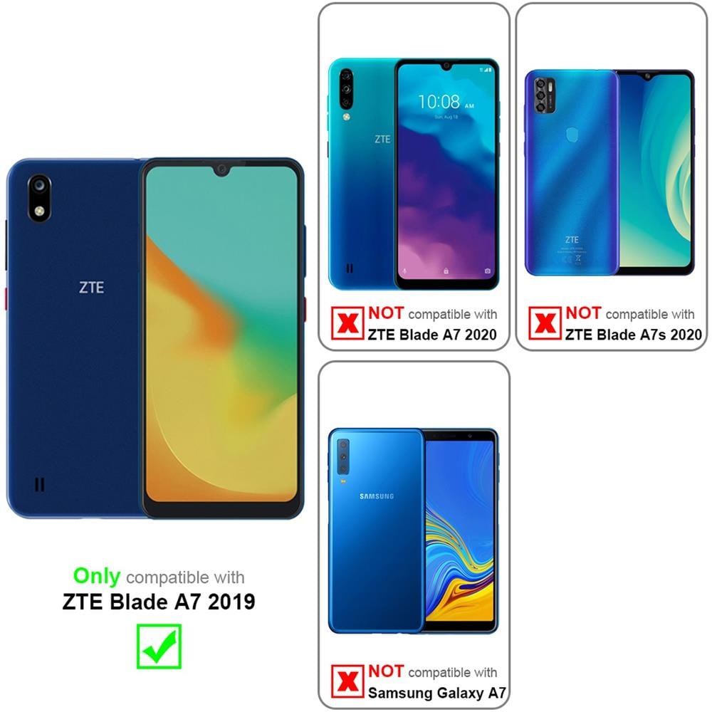 Custodia Compatibile Con Zte Blade A7 2019 In Rosso Mela - Coperchio Protettiva Con Chiusura Magnetica, Funzione Stand E Tasca Per Le Carte - Foto 2