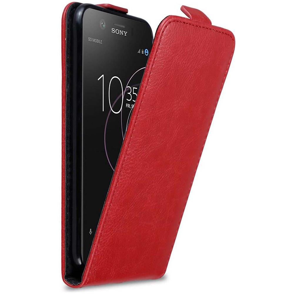Custodia Compatibile Con Sony Xperia Xz1 Compact In Rosso Mela - Coperchio Protettivo In Design Flip Con Chiusura Magnetica - Foto 1