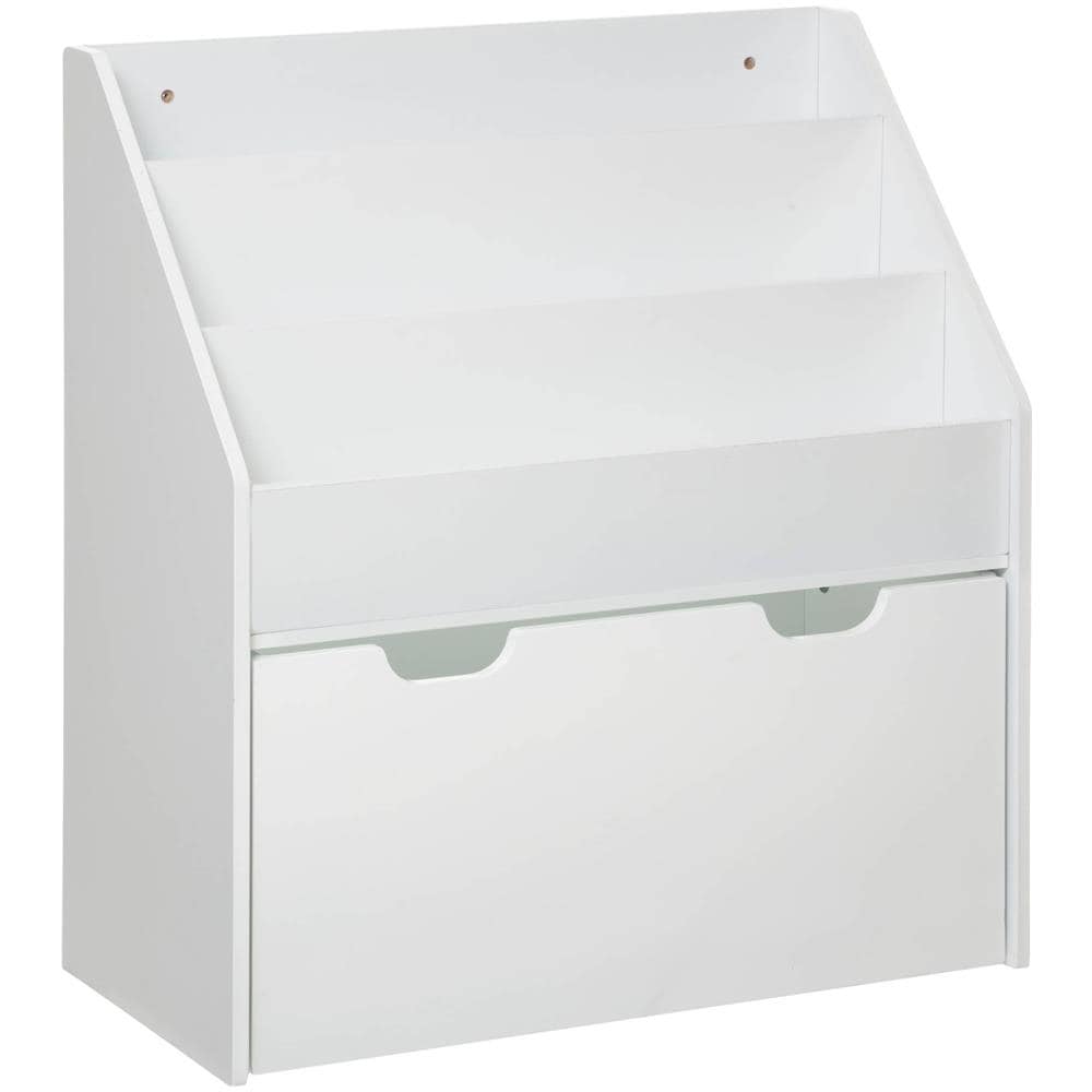 Libreria Per Bambini Con Cassetto E Scomparti, 62,5 X 30 X 70 Cm, Bianco-grigio - Foto 1