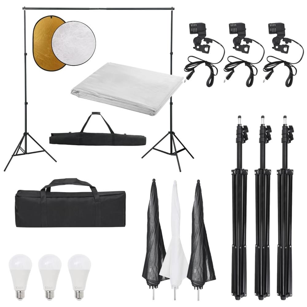 Kit Per Studio Fotografico Con Set Luci, Fondale E Riflettore - Foto 1