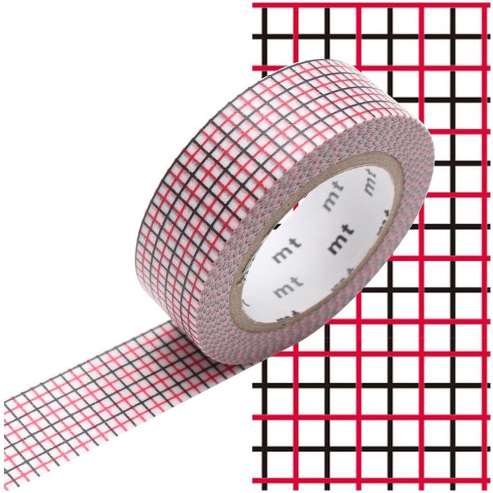 Nastro Adesivo Decorativo A Scacchi Rosso E Nero - 1,5 Cm X 7 M - Foto 1