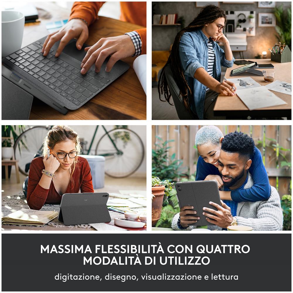 Combo Touch Grigio Smart Connector QWERTY Italiano - Foto 2