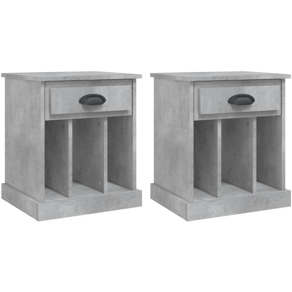 Comodini 2 Pz Grigio Cemento 43x36x50 Cm - Foto 2