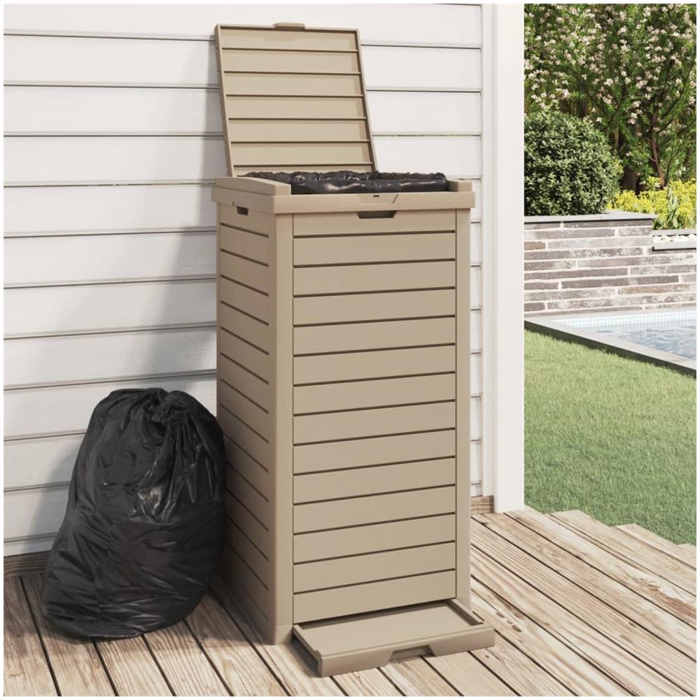Cestino Per Rifiuti Da Esterno Marrone 41x41x86cm Polipropilene - Foto 1