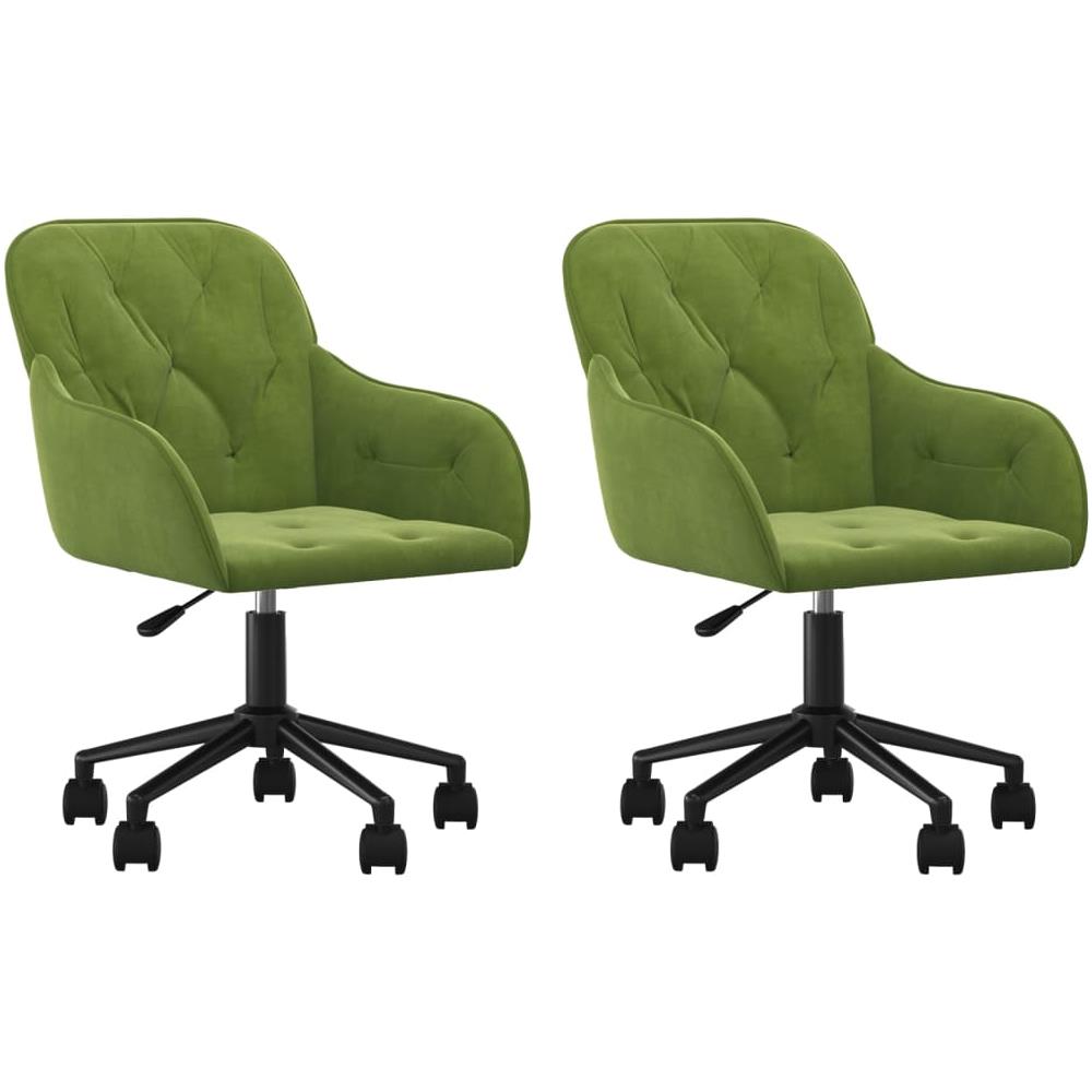 Sedie Da Pranzo Girevoli 2 Pz Verde Chiaro In Velluto - Foto 2