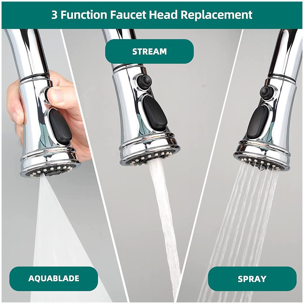 Bocchetta Doccia Per Rubinetto Cucina 3 Diversi Flussi D'acqua Silver - Foto 4