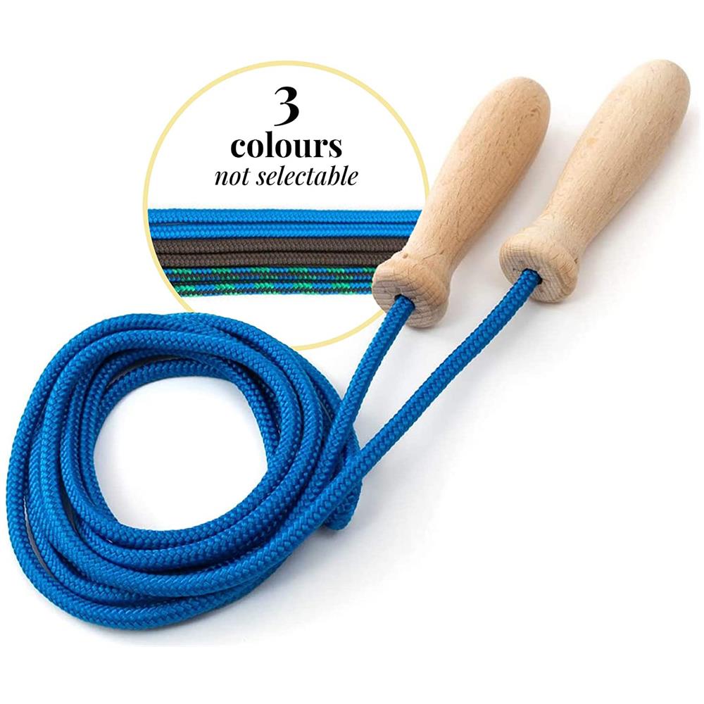 Corda Per Saltare Con Manici In Legno, Lunghezza Della Corda Di Cotone 230 Cm - Foto 1