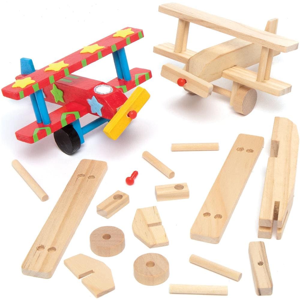 Kit Di Aeroplani In Legno Baker Ross (confezione Da 2) Da Realizzare, Dipingere E Regalare Per I Bambini, Confezione Da 2 Pezzi - Foto 1
