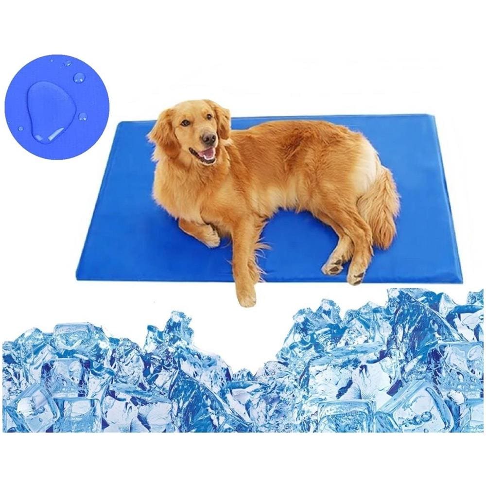 Tappetino rinfrescante in gel XL per animali domestici, letto per cani impermeabile blu - Foto 1