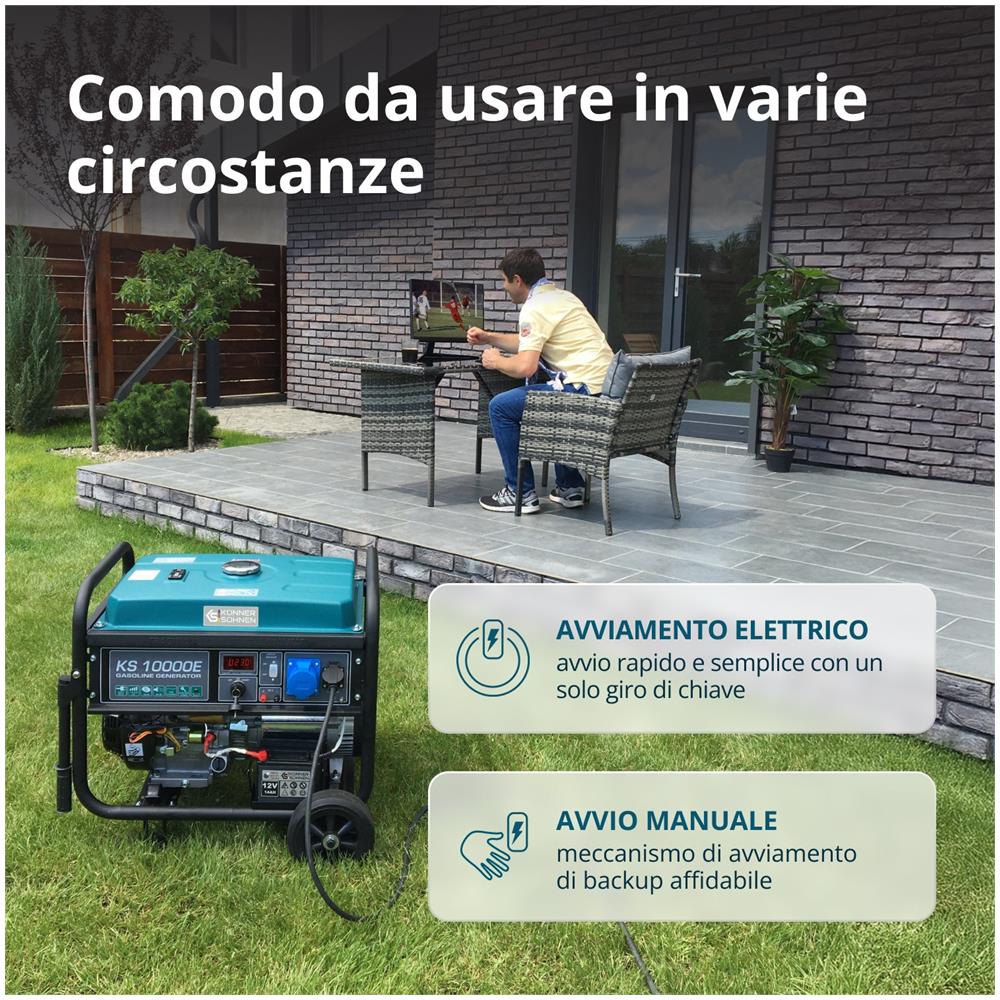Generatore a benzina """" KS 10000E Tensione, V 230 Potenza massima, kW 8.0 - Foto 2