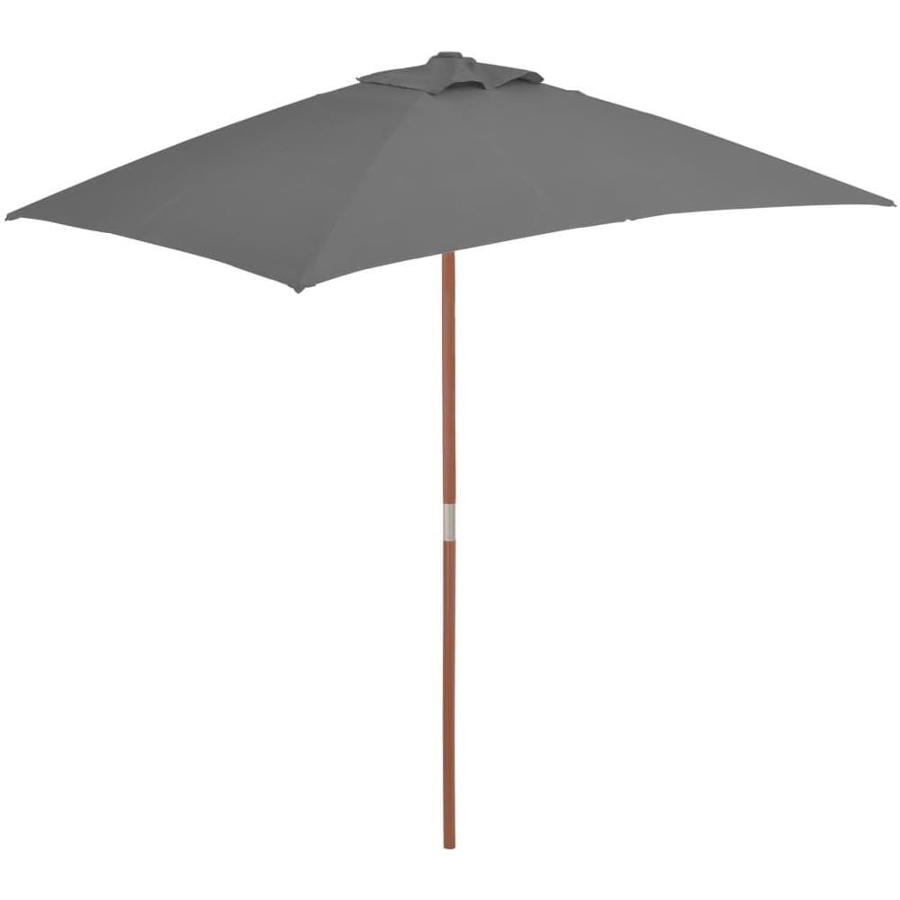 Ombrellone Da Esterni Con Palo In Legno 150x200 Cm Antracite - Foto 1