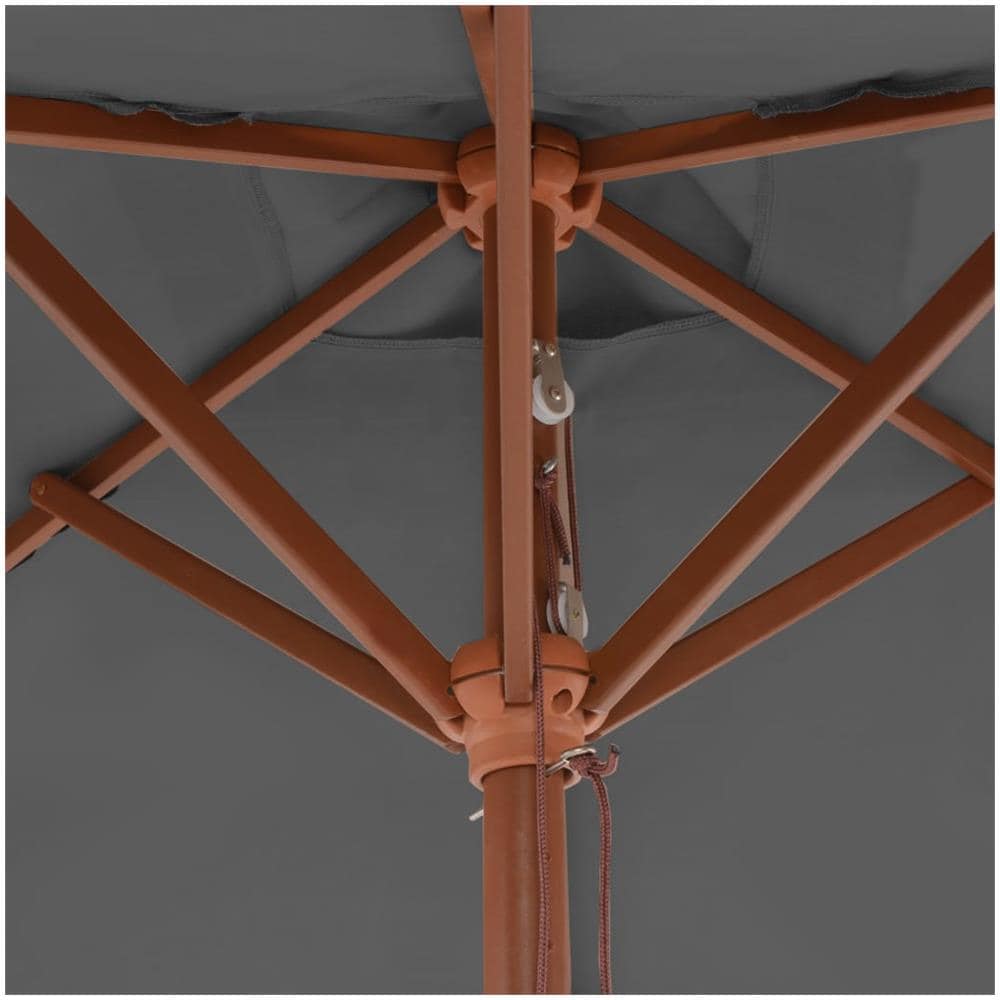 Ombrellone Da Esterni Con Palo In Legno 150x200 Cm Antracite - Foto 2
