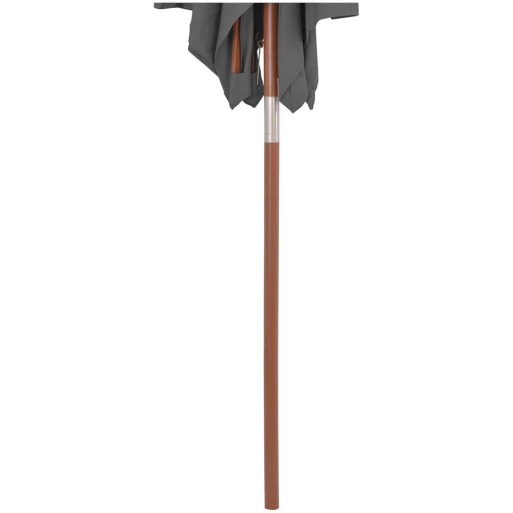Ombrellone Da Esterni Con Palo In Legno 150x200 Cm Antracite - Foto 7